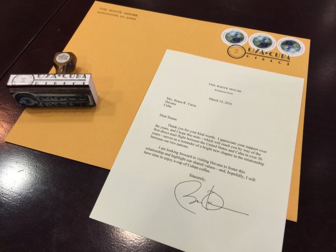 Bức thư của ông Obama - Ảnh: Whitehouse