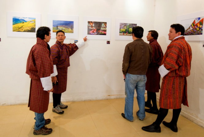 Một góc triển làm của nghệ sĩ Thanh Hải và Thanh Tùng tại Bhutan - Ảnh: Trung Hà