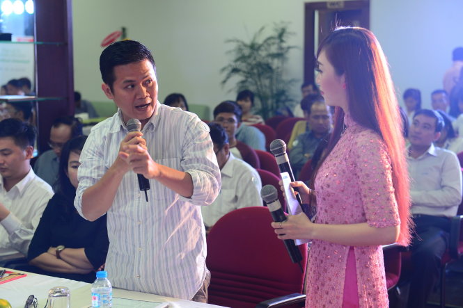 Anh Trần Hoàng Bảo – Chủ tịch Công ty cổ phần nhân lực BCC - đóng góp ý kiến cho chuyên trang iTuyểnsinh - Ảnh: Quang Định
