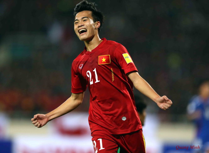 Văn Toàn là một trong những cầu thủ chơi nổi bật nhất bên phía đội tuyển VN trong trận gặp Đài Loan - Ảnh: Quang Minh