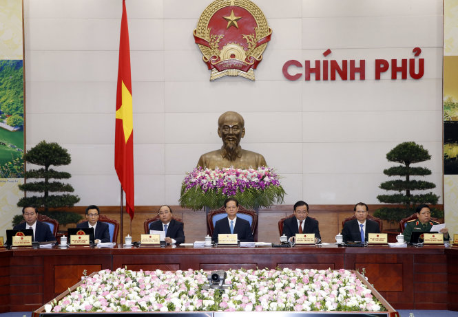 Thủ tướng Nguyễn Tấn Dũng chủ trì phiên họp Chính phủ tháng 3-2016      - Ảnh: TTXVN