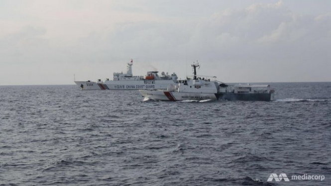 Giới chức Malaysia cáo buộc tàu hải cảnh Trung Quốc hộ tống 100 tàu cá nước này xâm nhập trái phép vùng biển thuộc chủ quyền Malaysia - Ảnh:CNA