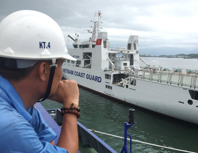 Con tàu cảnh sát biển hiện đại số 1 Việt Nam - CSB-8005, chuẩn quốc tế, đang hoàn thiện những khâu cuối cùng trước khi bàn giao cho Cảnh sát biển Việt Nam - Ảnh: Tấn Vũ