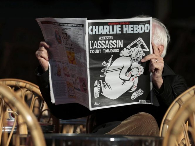 Tòa soạn Charlie Hebdo từng là nạn nhân của cuộc tấn công khủng bố ngày 7-1-2015 - Ảnh: Reuters