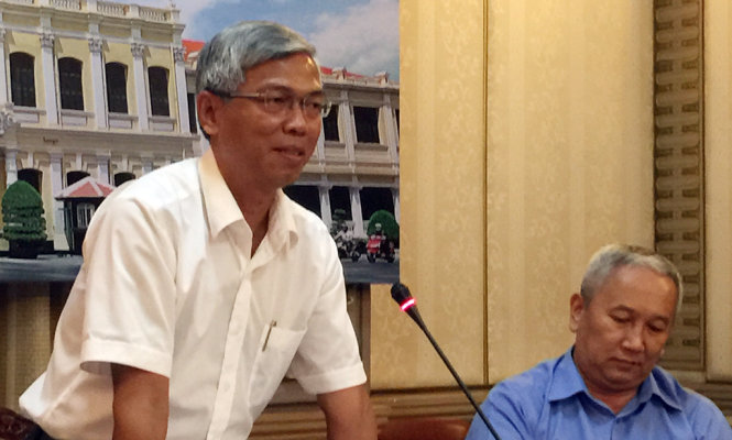 Ông Võ Văn Hoan phát biểu tại cuộc họp chiều 4-4 - Ảnh: Mai Hương