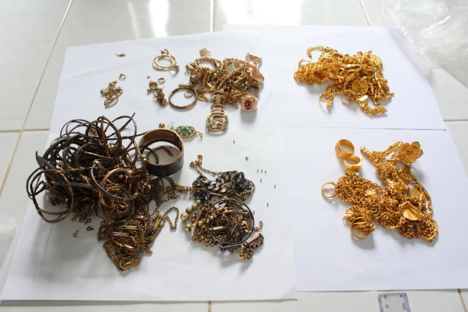 Toàn bộ số vàng bị bắt giữ đều là vàng trang sức bị bắt giữ - Ảnh: Trọng Hà