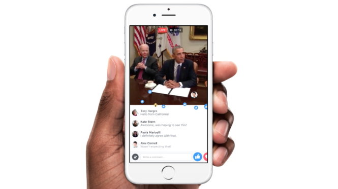 Một sự kiện liên quan đến Tổng thống Obama được Nhà Trắng trực tiếp qua Facebook Live, tiếp nhận phản hồi ngay lập tức từ người dùng - Ảnh: Facebook