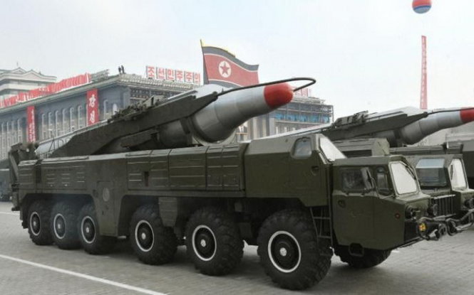 Tên lửa Musudan của Triều Tiên - Ảnh: EPA/KCNA