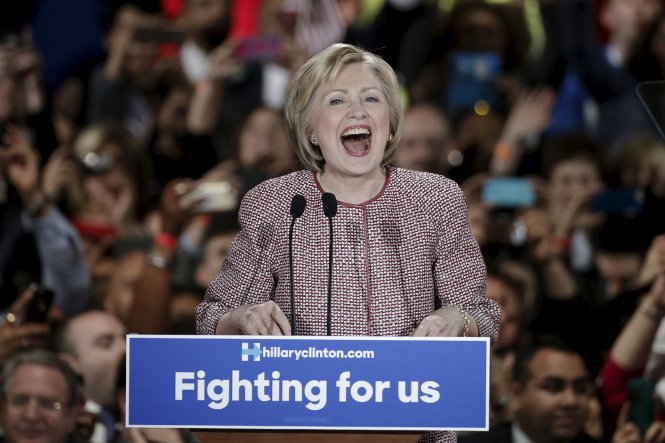 Bà Hillary Clinton ứng cử Tổng thống Mỹ của đảng Dân chủ - Ảnh: Reuters