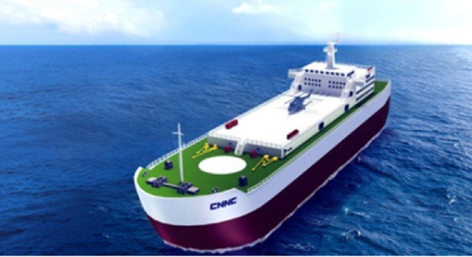Mô hình tàu phát điện trên biển của CNNC - Ảnh: CNNC