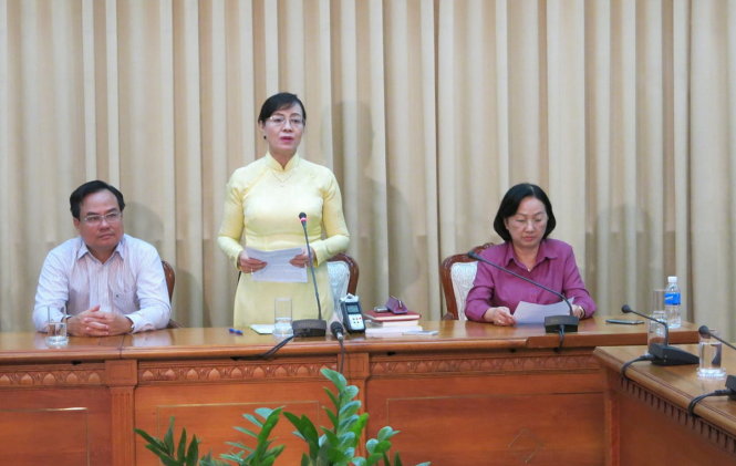 Chủ tịch HĐND TP Nguyễn Thị Quyết Tâm phát biểu tại cuộc họp chiều 26-4 - Ảnh: Mai Hương