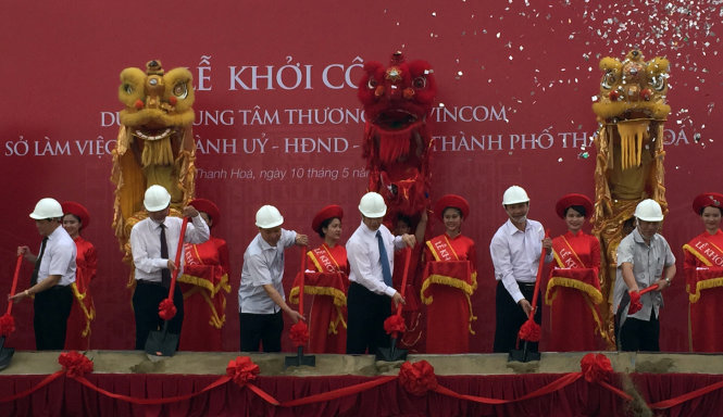 Lễ khởi công xây dựng trung tâm hành chính mới của TP Thanh Hóa - Ảnh: Hà Đồng