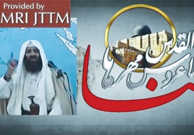 Một đoạn video tuyên truyền của Al-Qaida mới công bố ngày 10-5 truyền đi thông điệp kêu gọi nổi dậy của con trai Bin Laden, tên Hamza bin Laden - Ảnh: MEMRI