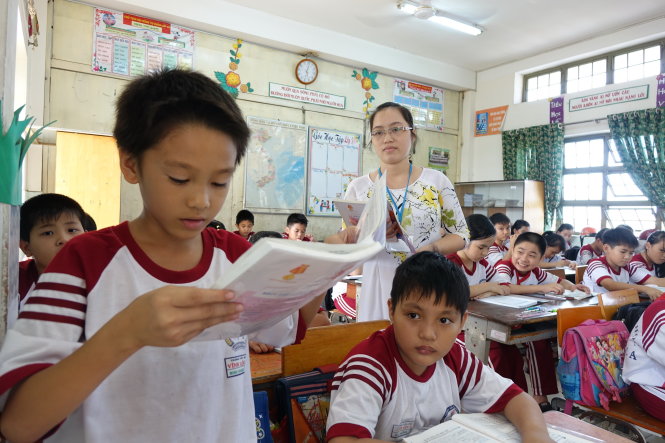 Một tiết học của cô trò Trường tiểu học Vĩnh Lộc A, huyện Bình Chánh, TP.HCM năm học 2015-2016   - Ảnh: Như Hùng