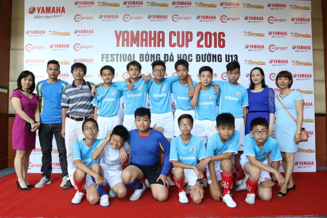 Đội đương kim vô địch U-13 bóng đá học đường Yamaha 2015 THCS Ngọc Lâm. Ảnh: BTC