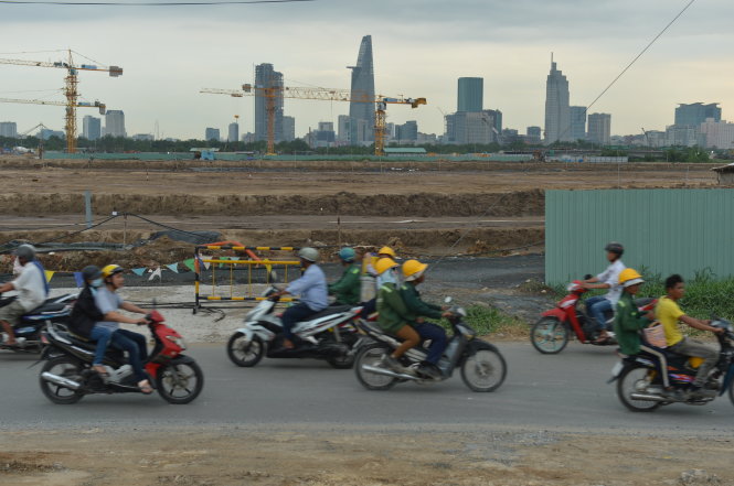 Một góc khu đô thị mới Thủ Thiêm, Q.2, TP.HCM đang hình thành - Ảnh: Quang Định