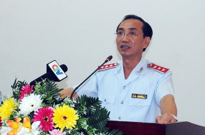 Ông Đặng Công Huẩn - phó tổng Thanh tra Chính phủ tại buổi công bố kết luận thanh tra - Ảnh: N.Hùng