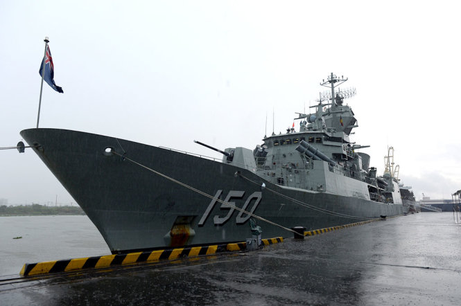 Cận cảnh tàu hộ vệ tên lửa HMAS Anzac - Ảnh: Thuận Thắng