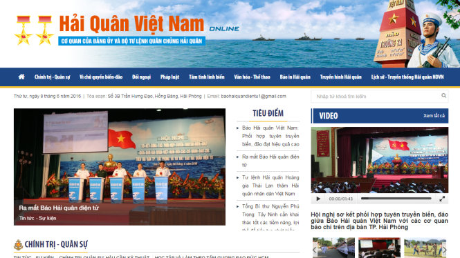 Giao diện trang baohaiquanvietnam.vn - Ảnh chụp màn hình