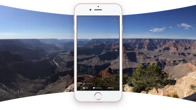 Các núi đá lớn Grand Canyon (Mỹ) thể hiện 360-độ được Facebook giới thiệu minh họa - Ảnh: Facebook