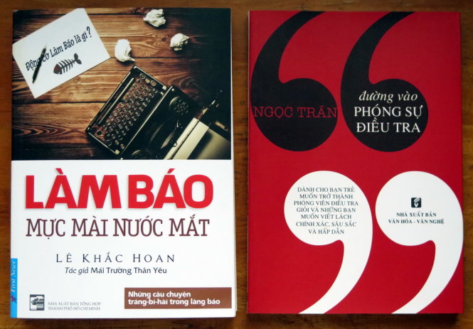 Hai tập sách mới nhất của nhà báo viết về nghề báo - Ảnh: L.Điền