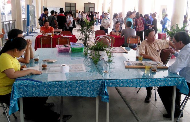 Cà phê sách ngày hè của Trường THPT Trần Phú trở thành một điểm đến trong dịp hè với học sinh, 
người dân - Ảnh: Đoàn Cường