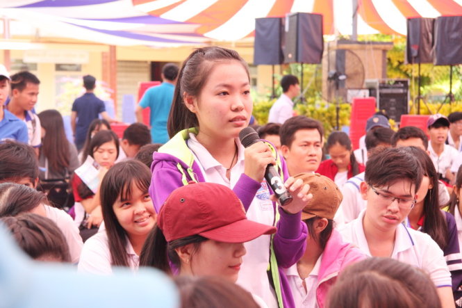 Học sinh Tiền Giang tham dự chương trình tư vấn tuyển sinh - hướng nghiệp 2016 tại Trường ĐH Tiền Giang - Ảnh: TRẦN HUỲNH