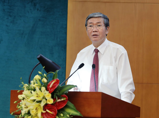 Ông Đinh Thế Huynh - ủy viên Bộ Chính trị, thường trực Ban Bí thư - phát biểu tại hội nghị - Ảnh: TTXVN
