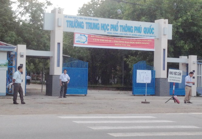 Điểm thi Trường THPT Phú Quốc (thuộc hội đồng thi trường Đại học Kiên Giang) - Ảnh: H.TRUNG