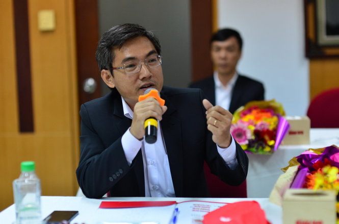 Ông Nguyễn Tiến Dũng - tổng giám đốc công ty Quản lý bất động sản Savista phát biểu tại buổi tọa đàm - Ảnh: QUANG ĐỊNH