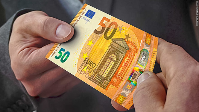 Tờ 50 euro mới với các chi tiết nghệ thuật bảo mật - Ảnh: European Central Bank