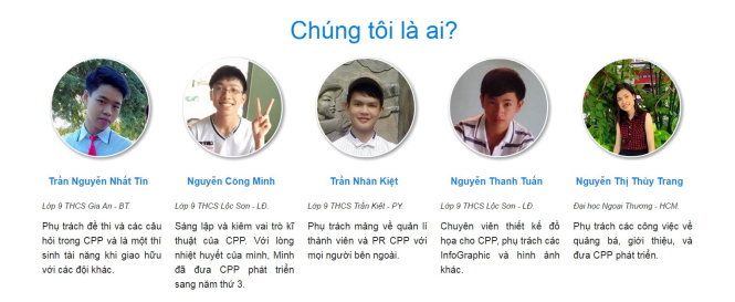 Những thành viên sáng lập và điều hành chinhphucvn.com - Ảnh chụp từ chinhphucvn.com