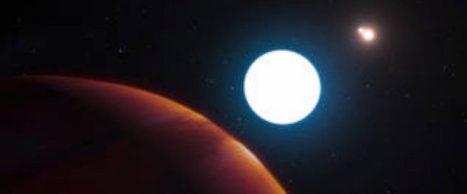 Mô phỏng hành tinh HD 131399Ab giữa ba mặt trời - Ảnh: NASA