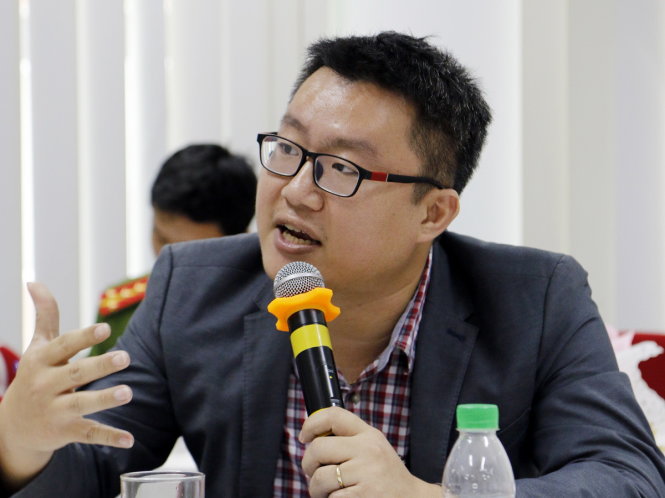 Ông Nguyễn Diệp Thương, Phó Giám đốc Công ty TNHH Thương mại và dịch vụ Viễn Đạt bày tỏ ý kiến tại buổi toạ đàm- Ảnh: NGỌC DƯƠNG