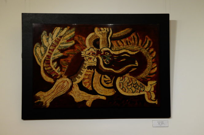 Nguyễn Tư Nghiêm - Sơn mài “Múa rồng” - 1974 (80cmx120cm) - Ảnh: HỮU KHOA