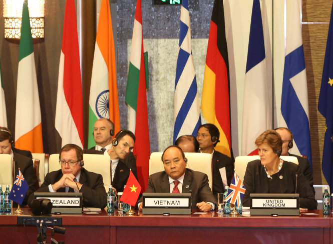 Thủ tướng Chính phủ Nguyễn Xuân Phúc dự Hội nghị Cấp cao Á - Âu lần thứ 11 - Ảnh: TTXVN