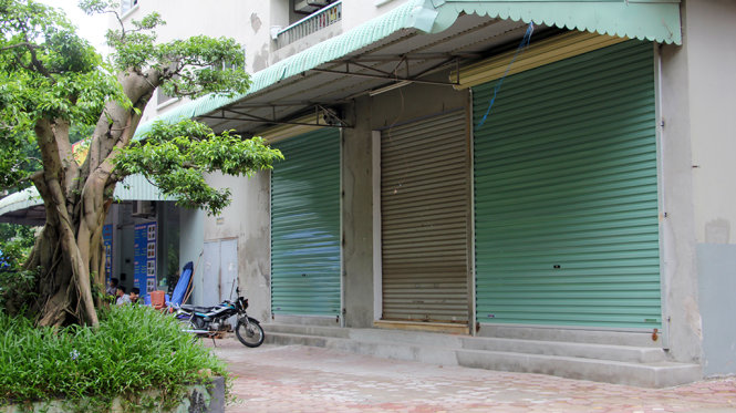 Nhiều ki-ốt tại khu đô thị Linh Đàm hiện đang bị đóng cửa