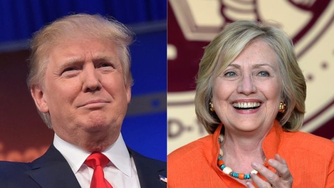 Hai ứng cử viên tổng thống Mỹ của hai đảng Cộng hòa và Dân chủ: Ông Trump và bà Clinton - Ảnh: Gawker