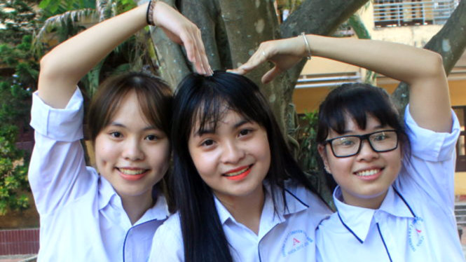 Từ trái qua: Phan Thanh Huyền, Nguyễn Quỳnh Anh và Nguyễn Anh Linh Giang - Ảnh: H. ĐỒNG