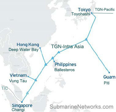 Sơ đồ tuyến cáp quang biển Liên Á. - Nguồn: Submarine Networks