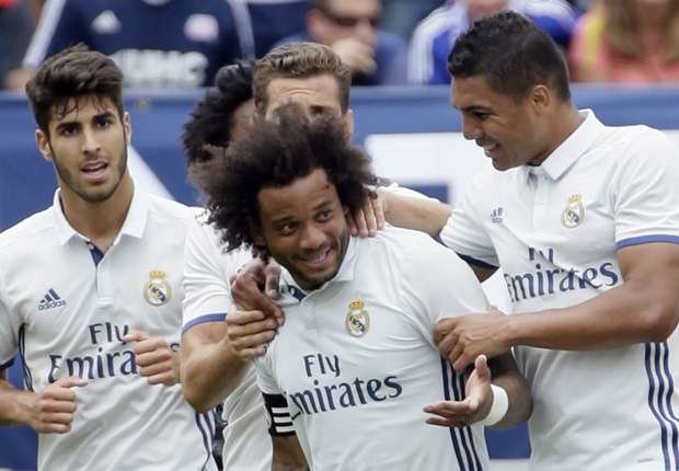 Các cầu thủ Real Madrid ăn mừng bàn thắng vào lưới Chelsea. Ảnh: GOAL.COM