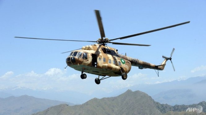 Một trực thăng Mi-17 của quân đội Pakistan. Ảnh: AFP