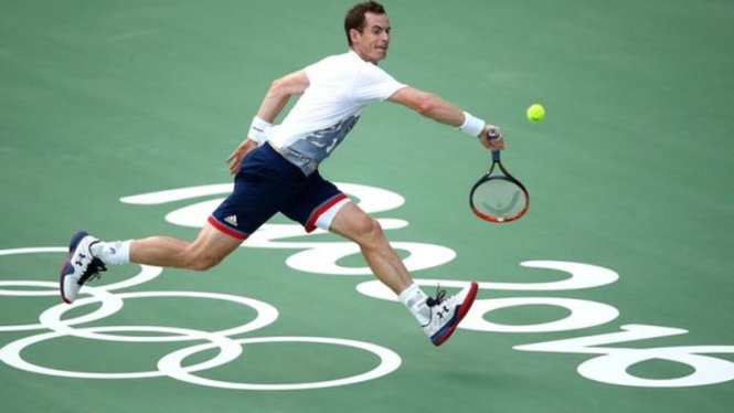 Andy Murray tập luyện chuẩn bị tranh tài tại Olympic 2016. Ảnh: BBC