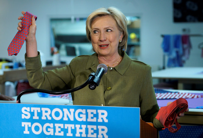 Cựu ngoại trưởng Mỹ Hillary Clinton đang vượt lên trong cuộc đua vào Nhà Trắng - Ảnh: Reuters