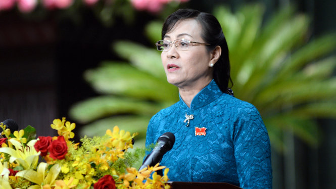 Bà Nguyễn Thị Quyết Tâm, phát biểu bế mạc kỳ họp thứ 2 HĐND TP.HCM khóa IX, chiều 5-8 - Ảnh: Tự Trung