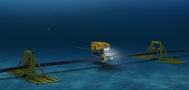Robot sửa chữa cáp quang biển. - Nguồn: Oceaneering