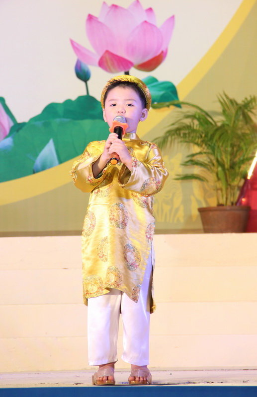 Bé Đào Minh Triết, 4 tuổi (đơn vị TTVH Q.8) đoạt giải thưởng Thí sinh nhỏ tuổi nhất - ảnh: Nguyễn Lộc