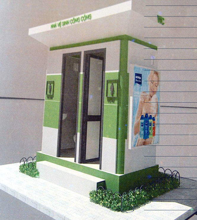 Bản vẽ mẫu nhà vệ sinh công cộng của công ty Vinasing - Ảnh: TỰ TRUNG