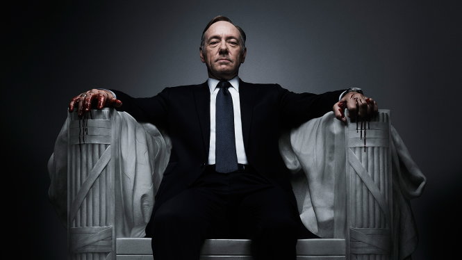 Hình ảnh của Frank Underwood, vị tổng thống Hoa Kỳ hư cấu, trong loạt phim truyền hình ăn khách House of Cards (Ván bài chính trị) - Ảnh: Netflix
