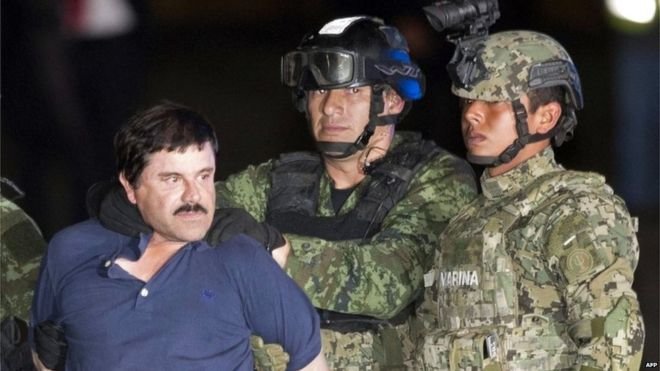 Trùm ma túy El Chapo Guzman bị bắt giữ hồi tháng Giêng sau 6 tháng chạy trốn - Ảnh: AFP